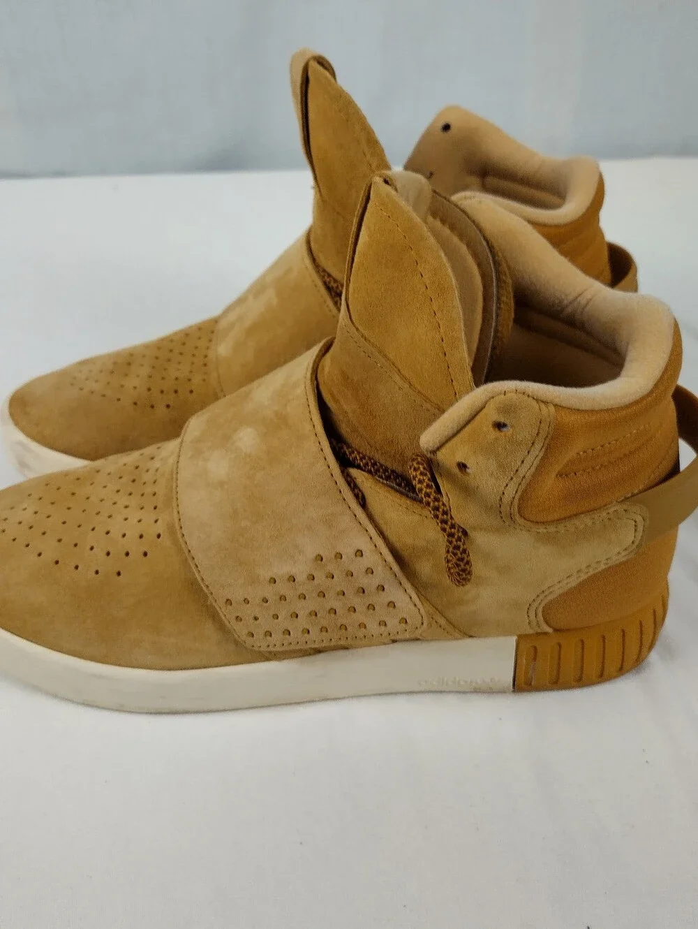 Adidas Tubular Invader Strap Men’s Size 7 Shoes Linen Khaki Rope Tie Swaude